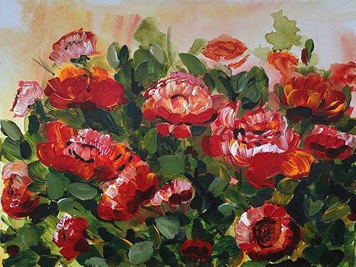 Posterazzi PDXRB13620MCHSmall - Impresión fotográfica de jardín con amapolas rojas, 24 x 18 pulgadas, multicolor