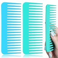 Vista 103 de Patelai Wide Tooth Comb Large Hair Detangling Comb for Curly, Wet Dry Hair, No Handle Detangler Accessories(White, Cyan)