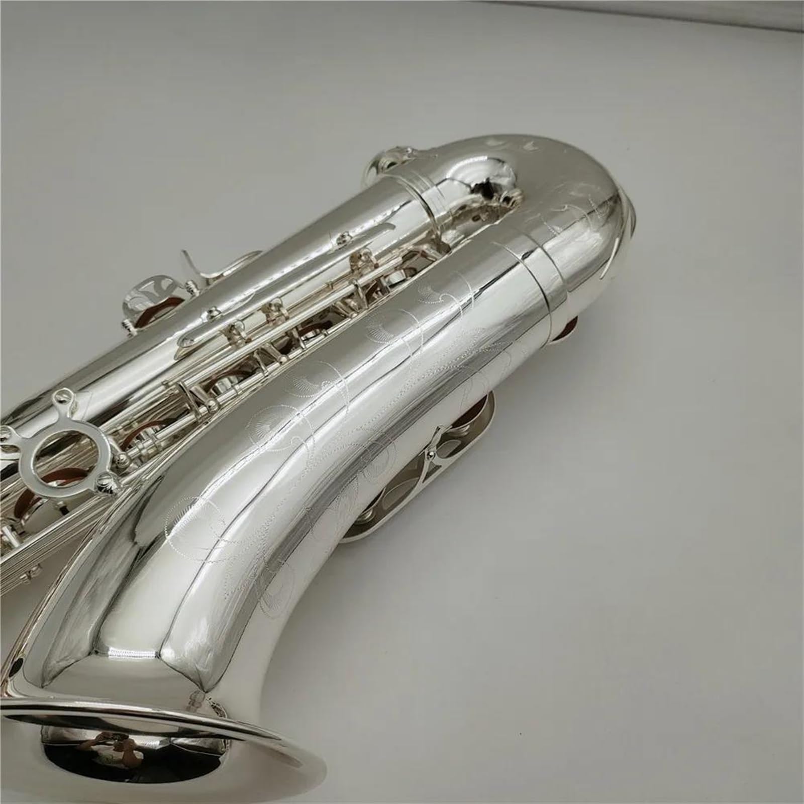 Saksofon Tenorowy Bb Tune Posrebrzany Profesjonalny Instrument Muzyczny Z Ustnikiem W Obudowie profesjonalny Saksofon (Color : Cloth bag)