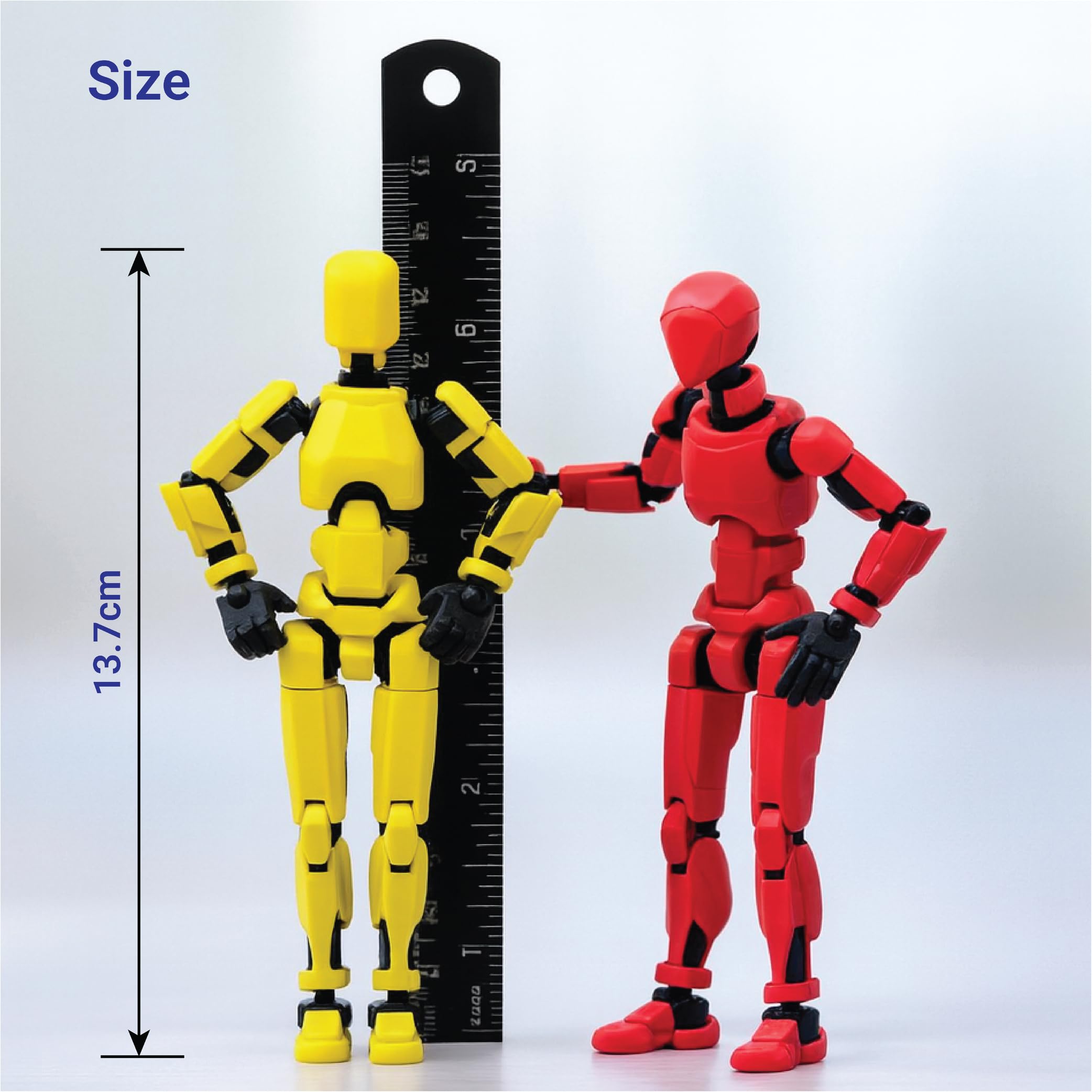 Unscroo Dummy 13 Action Figure Robot | Fully Articulated 3D Printed Toy | DIY Assembly Kit | Poseable Mannequin for Kids & Artists | Red, Blue, Yellow, White (Yellow) 1