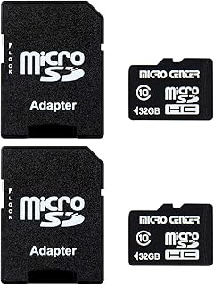 Micro Center 32GB Class 10 Micro SDHC Flash Memory Card with Adapter (2 Pack)