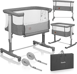 Lionelo Aurora 3in1 Baby Bedside Cot Co-Sleeper for Babies From Birth to 9kg