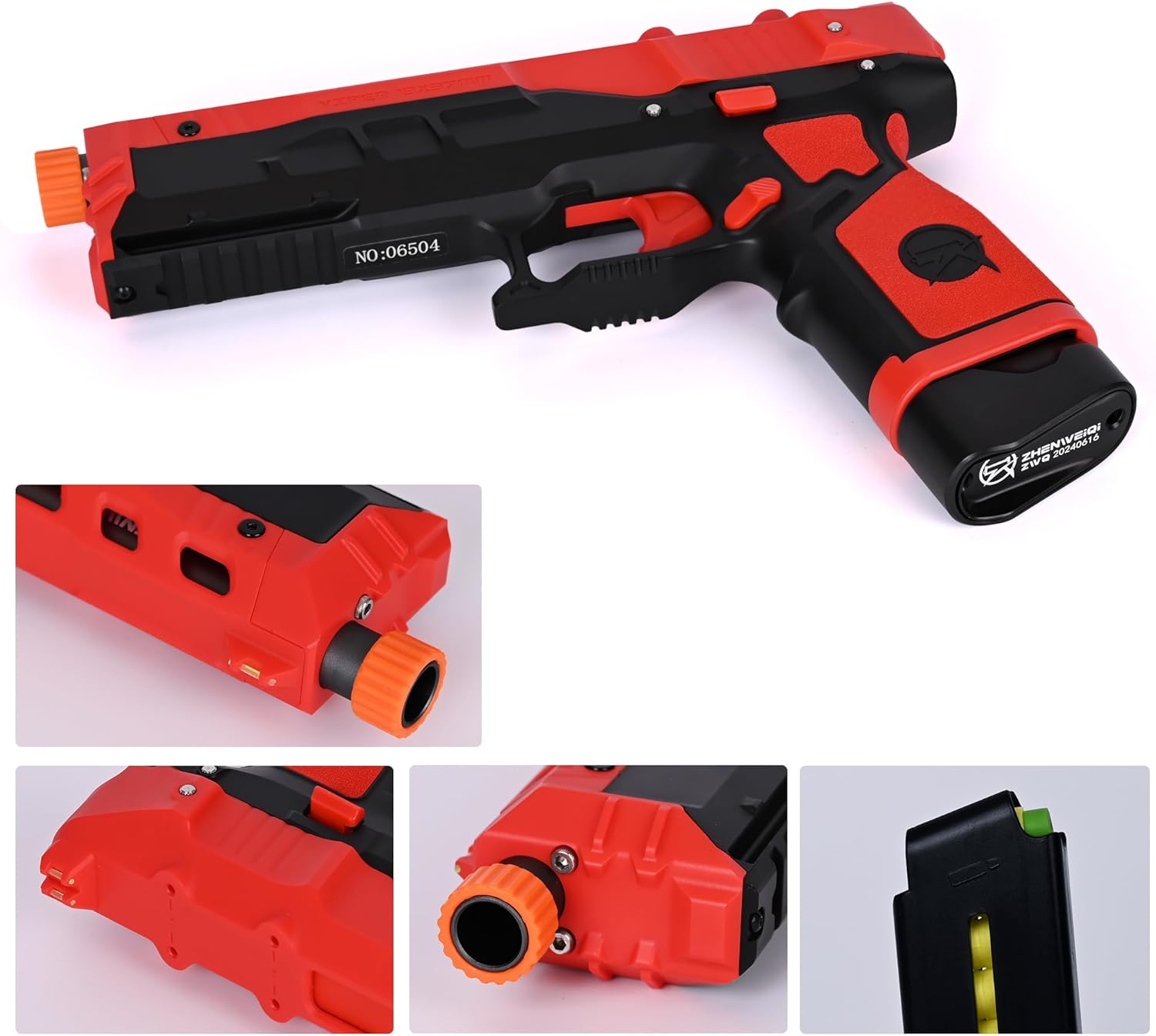 Zhenweiqi Viper Blaster, ZWQ S200S Half Length Dart Pistol Long-Range High Precision Powerful Launcher with 1.6mm Spring for Ages 12+