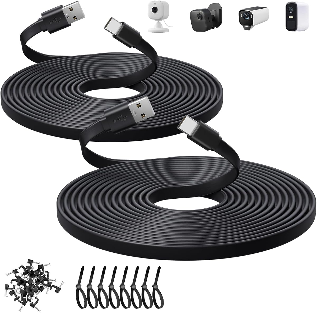 2 Pack 10ft Flat USB C Cable