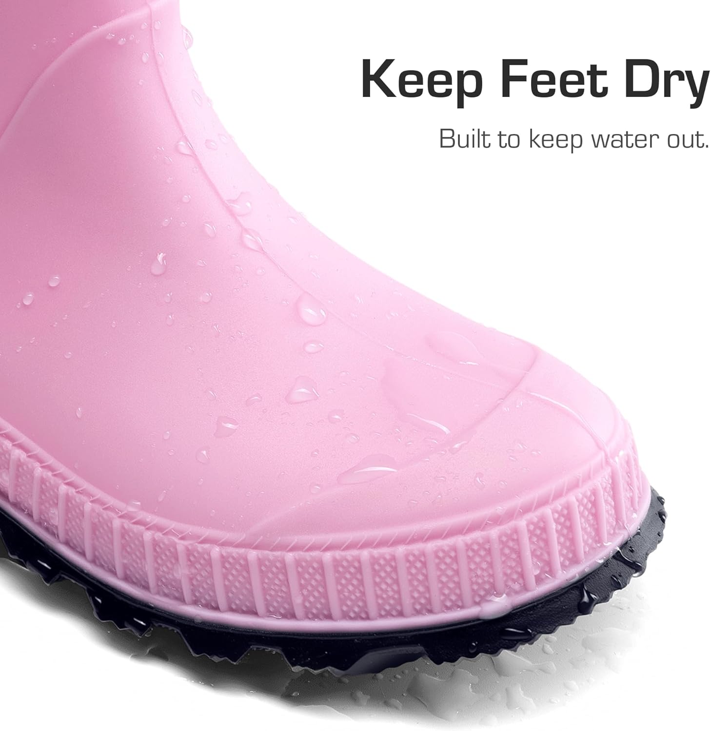 DREAM PAIRS Kids Rain Boots Easy-On Lightweight Non-Slip Outsole for Boys & Girls Outdoor Rainy Day Play