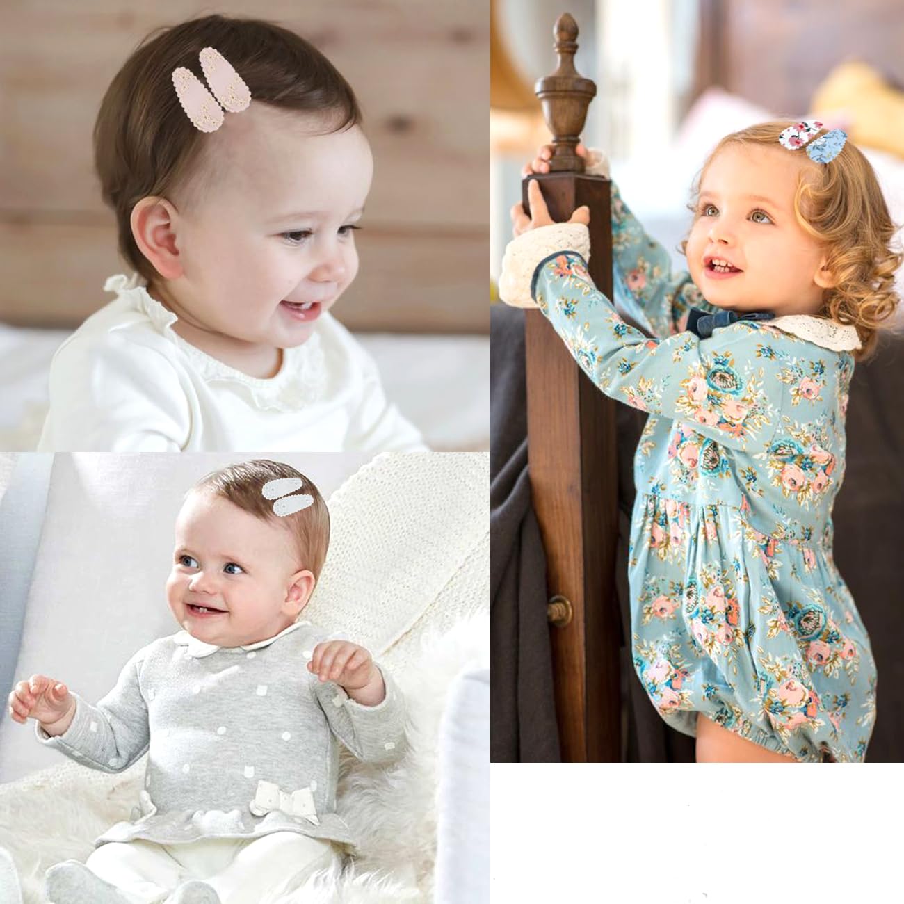 50 fermagli per capelli a scatto per bambine da 3,8 cm antiscivolo avvolti forcine per capelli piccole clip per accessori per capelli per bambini