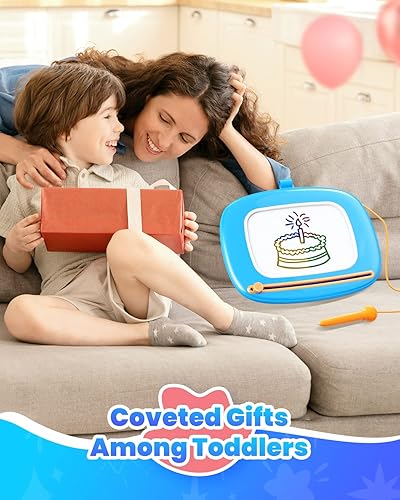 Miniatura 7 de Juguetes para niños pequeños de 1 a 3 años, tablero de dibujo magnético, pizarra para garabatear, juguetes educativos y de aprendizaje para bebés de