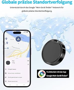 Tracker Android Smart Tag Key Finder Compatible with Google Find Hub App (Android Only) (Deep Black)
