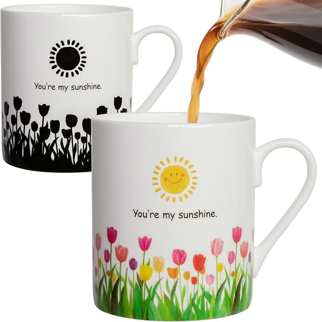 Lovfit Tulip Color Changing 12oz Ceramic Coffee Mug