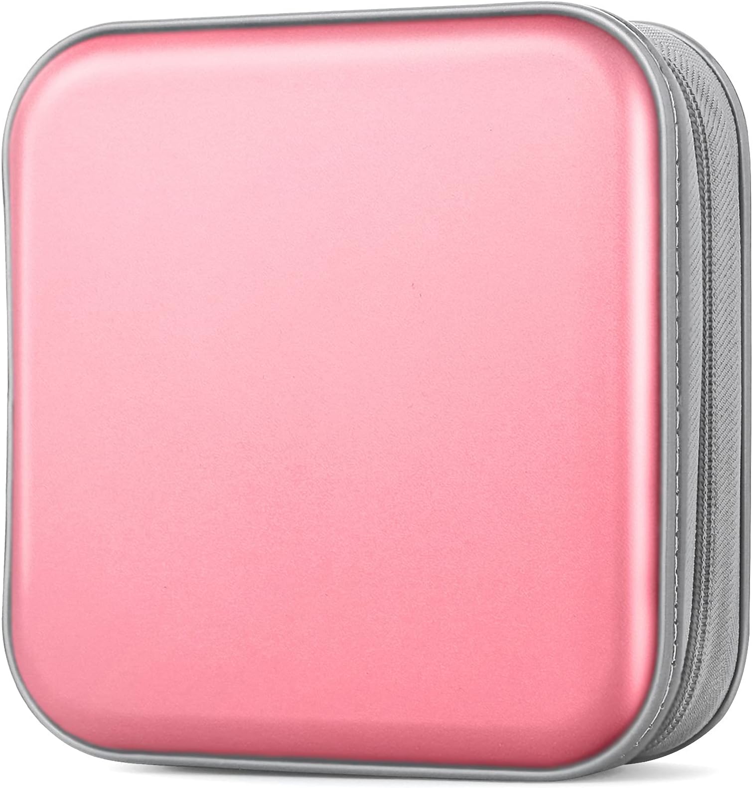 - CD Case, 40 Capacity Hard Plastic DVD Case Portable Zipper CD/DVD Wallet Holder Storage Disc Binder Album Bag for Car Home Travel(Light Pink)
