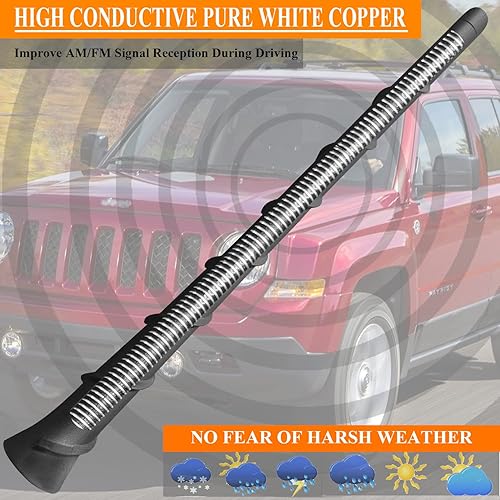 Miniatura 6 de Antena de 8 pulgadas para Jeep Liberty (2011-2015), antena Jeep Liberty, repuesto de antena de goma flexible - Número de pieza 68297936AA