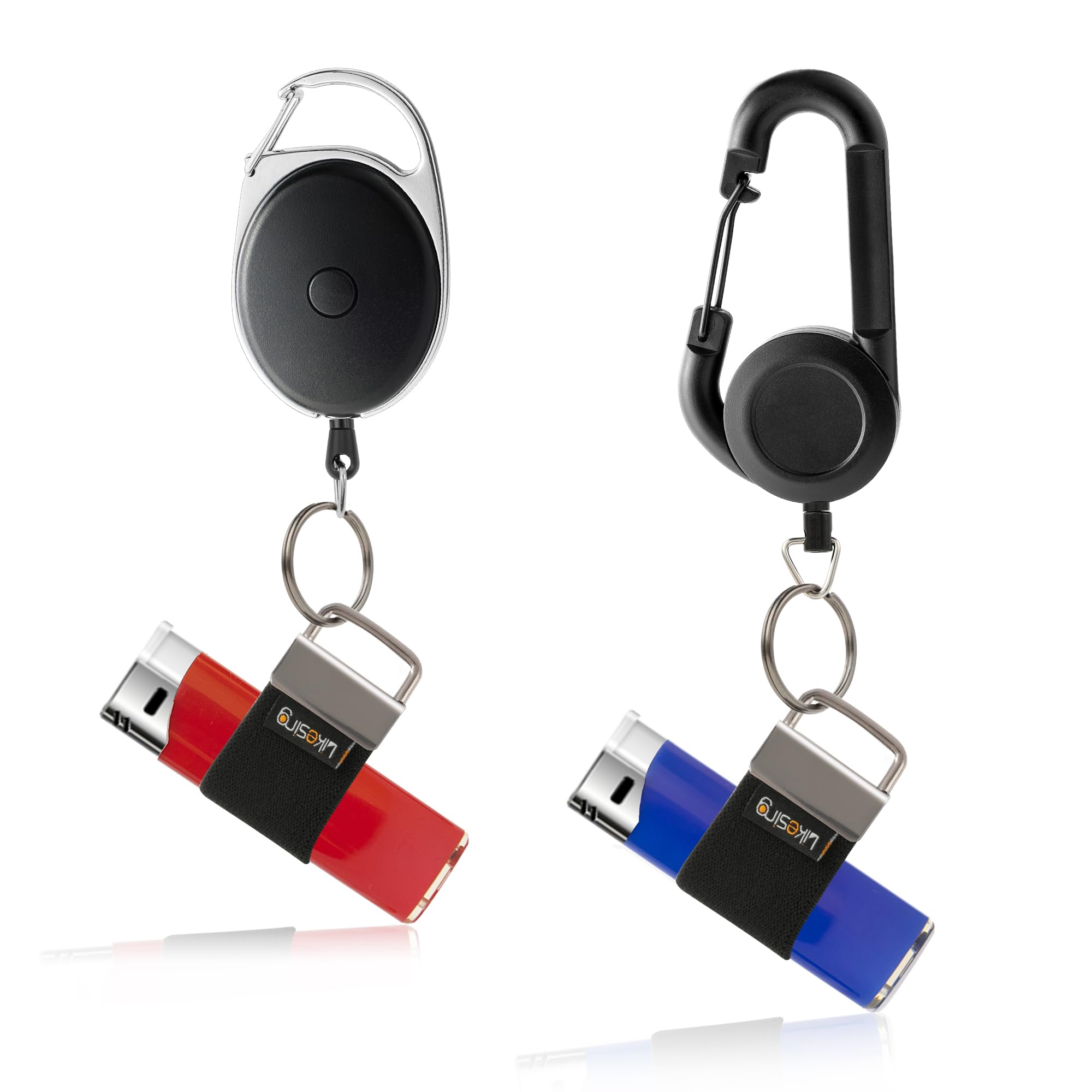 Likesing Lighter Holder, Retractable Lighter Leash for Backpack Belt Buckle, Cool Chapstick Lipstick Lighters Keychain Sleeve Gift for Mens Boys (Black, 2pcs)-image-44