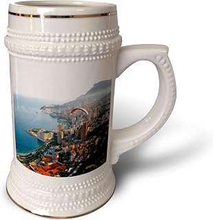 3dRose 22oz Stein Mug - Parasailer near Monte Carlo Cityscape