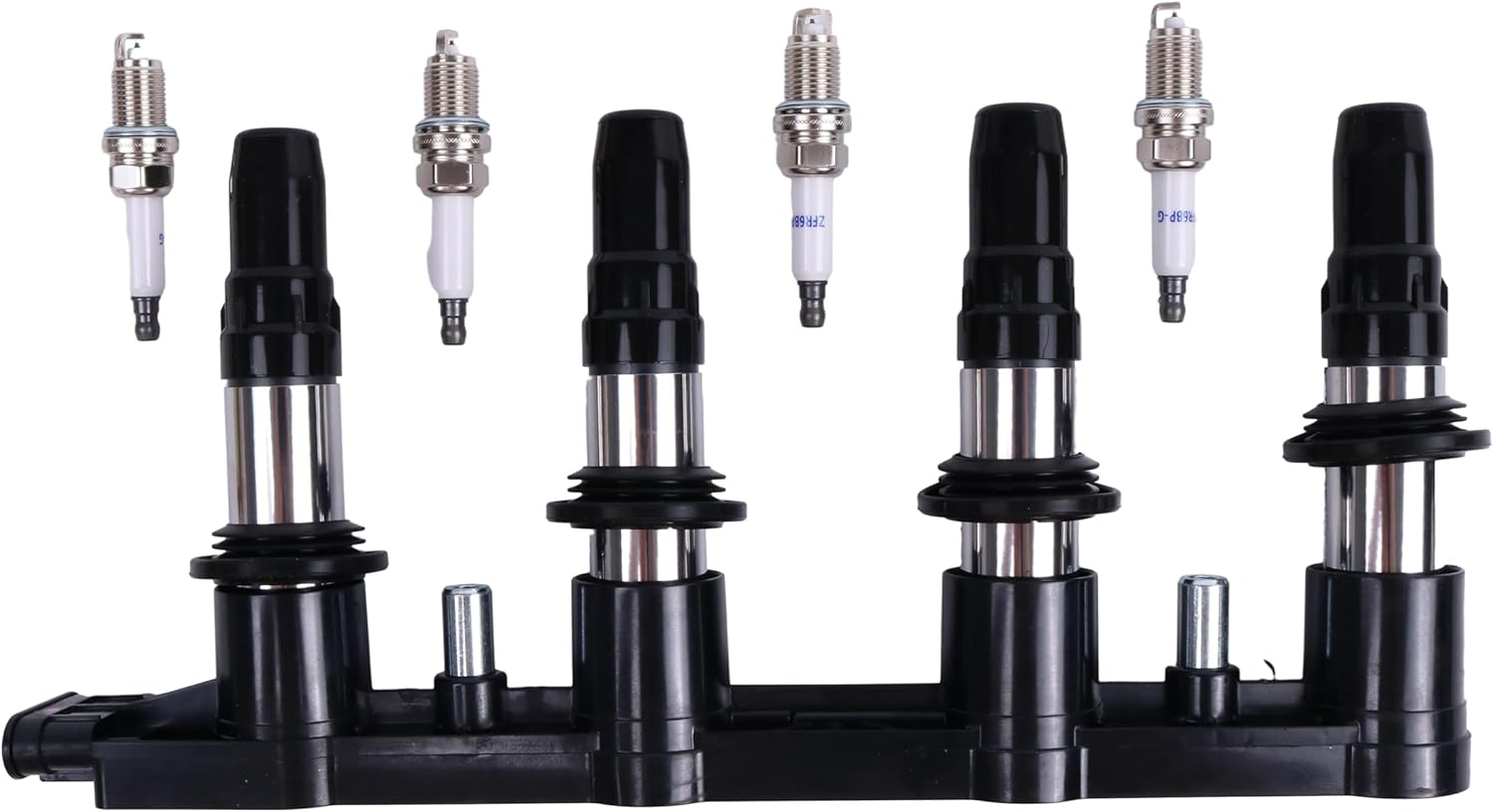 UF620 Ignition Coil and 4 Spark Plugs Compatible with Chevrolet Sonic 2012-2018 Trax 2013-2017 Cruze 2011-2016 Aveo Aveo5 2009-2011, Pontiac G3 2007-2010 G3 Wave 2009, Suzuki Swift+ 2009