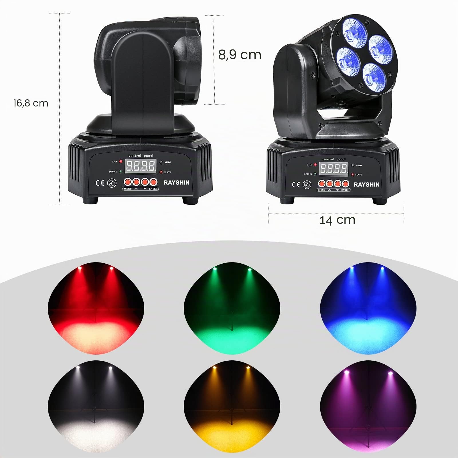 50W RGBWA/UV 6 en 1 Professional Mini Moving Head Éclairage de scène pour DJ Disco Restaurant Club Mariage Home Party