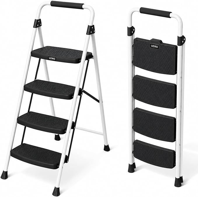 UZIRO Escalera Plegable 4 Peldaños Antideslizante