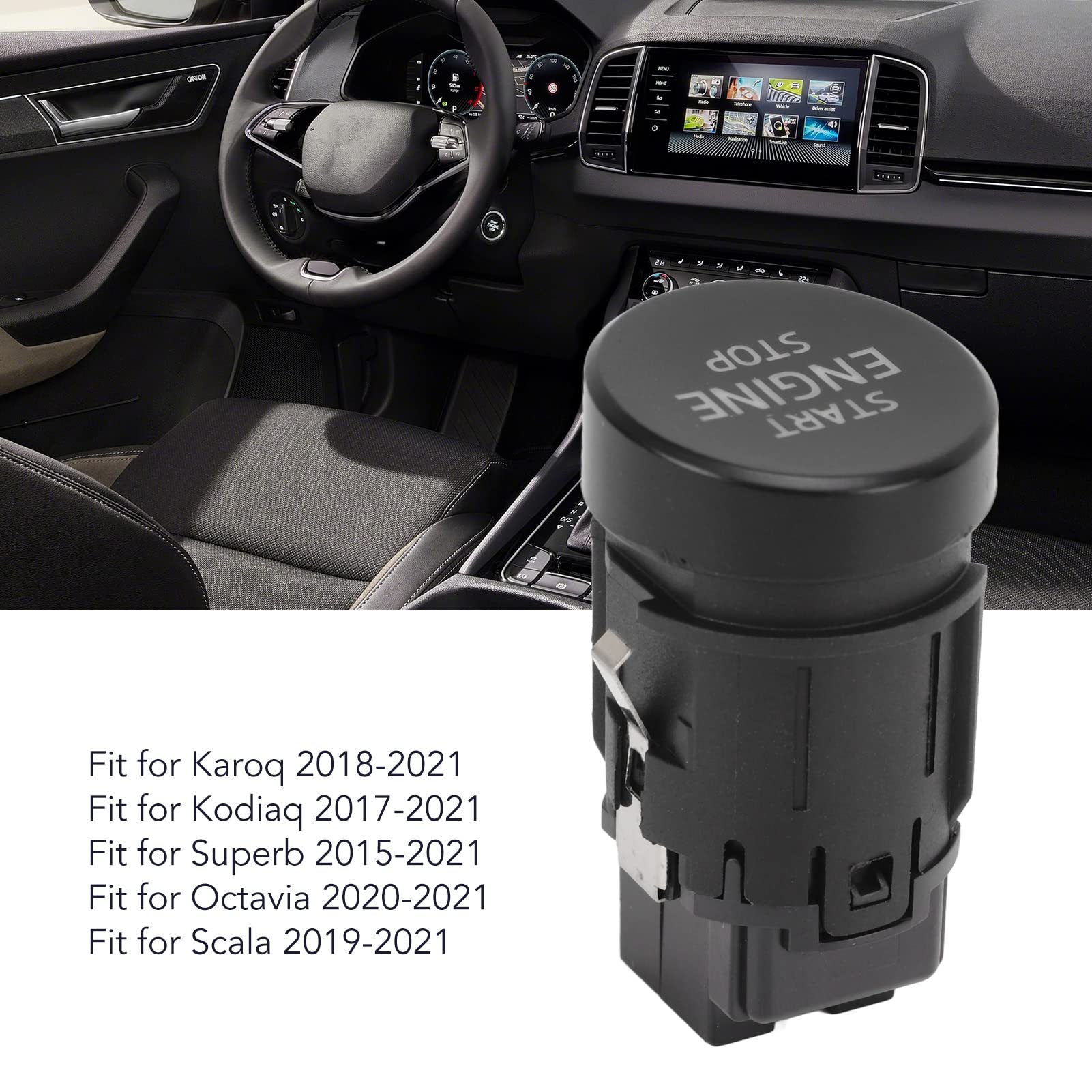 Przycisk Start Stop, 3V0905217 3V0905217A Kompatybilny z 2018-2021 2017-2021 2015-2021 2020-2021 2019-2021