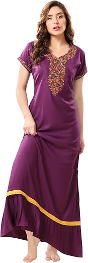 Soulemo Women's Solid Alpine A- Line Nighty (Retro Look) 1751