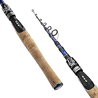 Vista 6 de EOW XPEDITE PRO Cañas de pescar telescópicas portátiles de fundición y spinning, 24T en blanco de carbono y punta de carbono sólido, mango