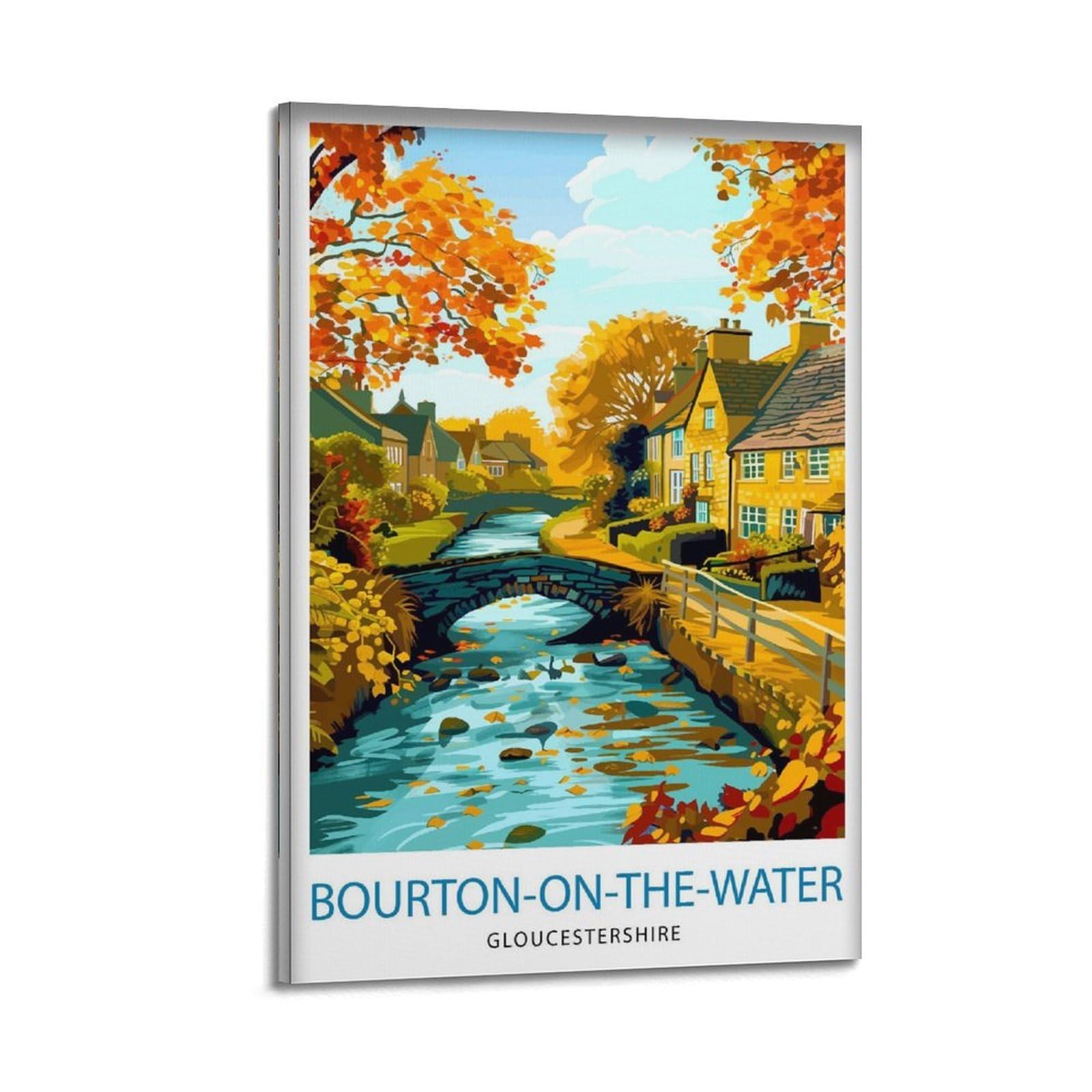 xiaoxiaoshen Bourton on Water Cotswolds Travel, Home Gift for Travelers_3 Canvas Poster Wall Art Prints Room Aesthetic Murals Bedroom And Living Decorations 24x36inch(60x90cm)