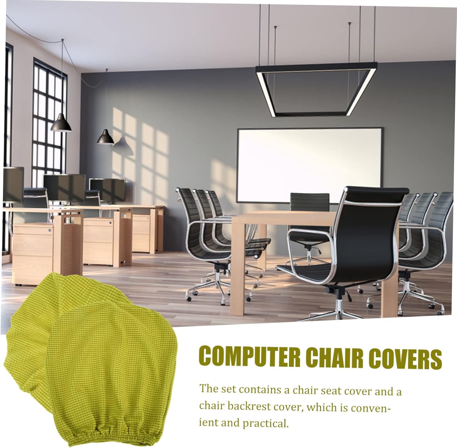 Amosfun 1set Stretch Office Chair Covers Set Elastic Computer Chair for Ergonomic Comfort Easy to Install Protects Against Stains and Wear Stylish Design for Use