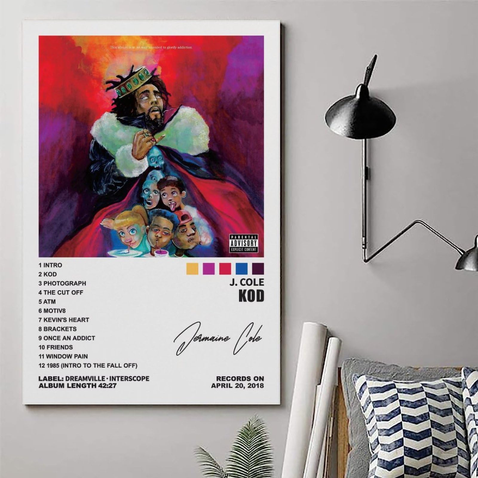 Amazon.com: YELLOWV J.cole Poster Kod Album Cover Posters Poster