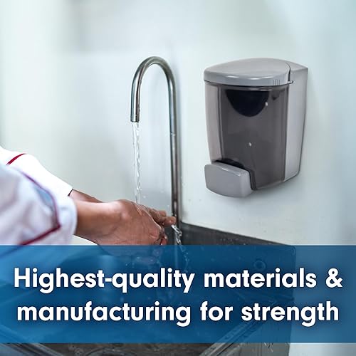 Miniatura 9 de PolyJohn PSD1-1001 Dispensador de jabón líquido para manos y desinfectante montado en la pared, fabricado en EE. UU., A prueba de fugas, fácil de