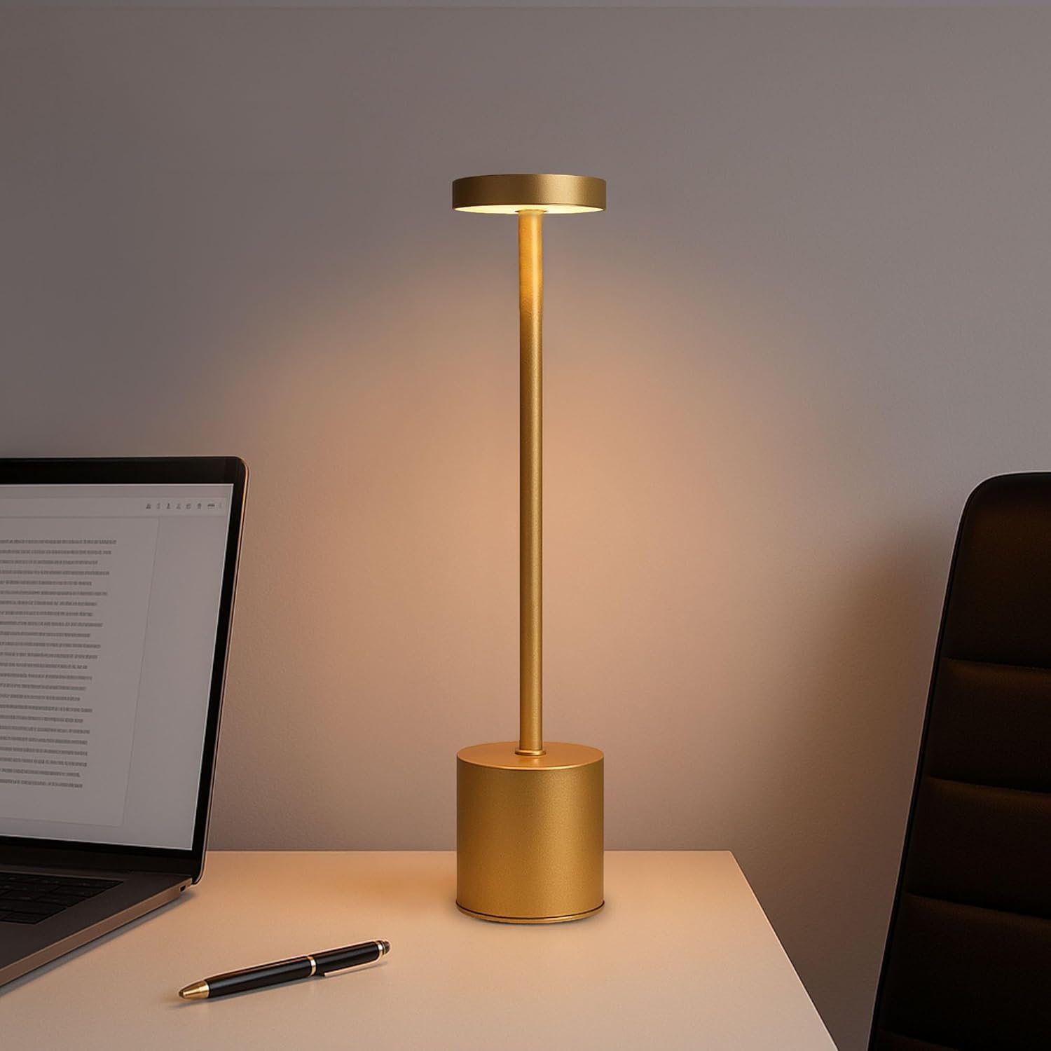 Ledvion lamp providing warm ambient light on a side table in a living room