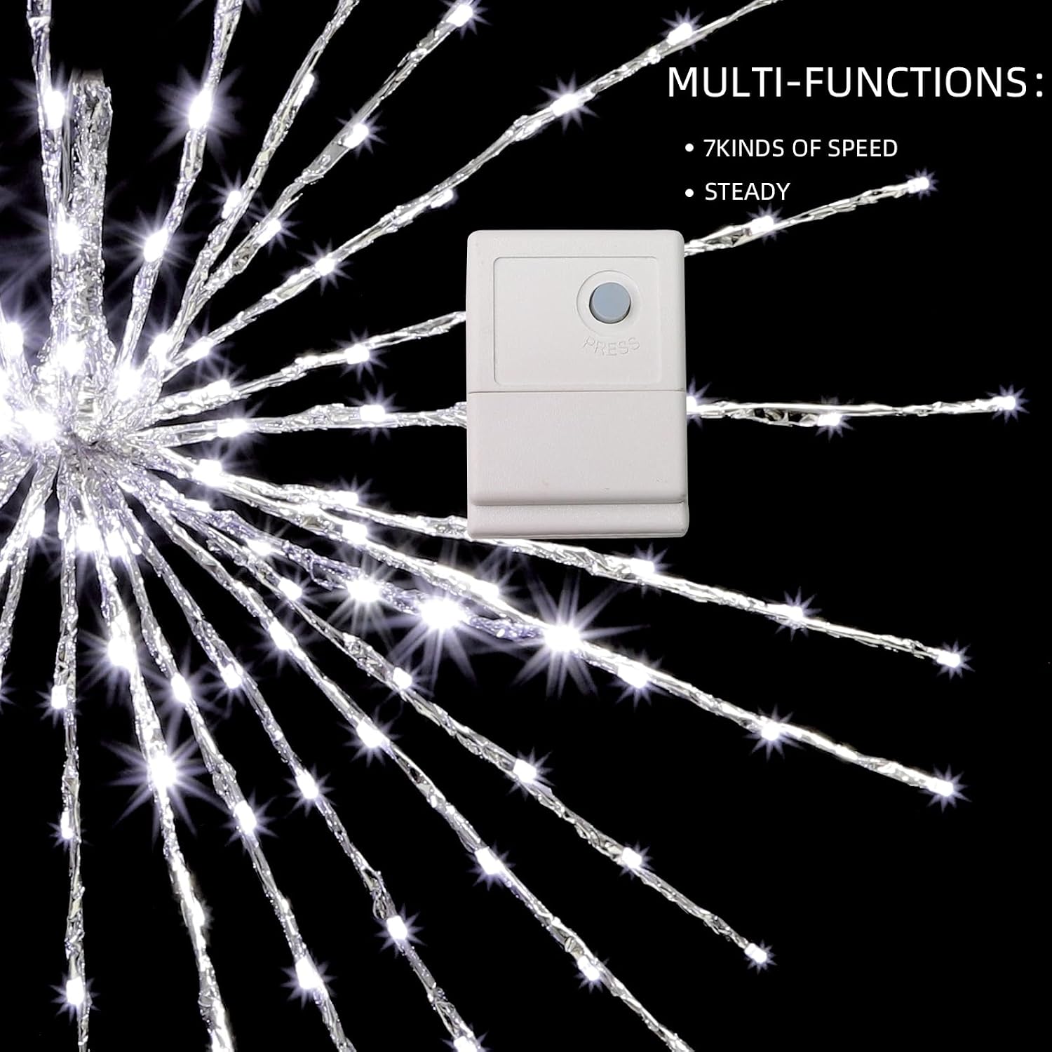 LAMPHOME 30" 180LED 3D Starlight Bursts with Multi-Functions Cool White