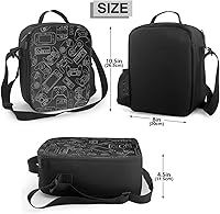 Vista 2 de Controlador de videojuegos Fondo negro Bolsa de almuerzo con aislamiento reutilizable Bolsa de almuerzo Caja de almuerzo Contenedor de alimentos