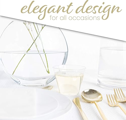 Miniatura 5 de PLASTICPRO Vasos de plástico desechables de 9 onzas, vasos de diseño antiguo, 200 unidades, transparente