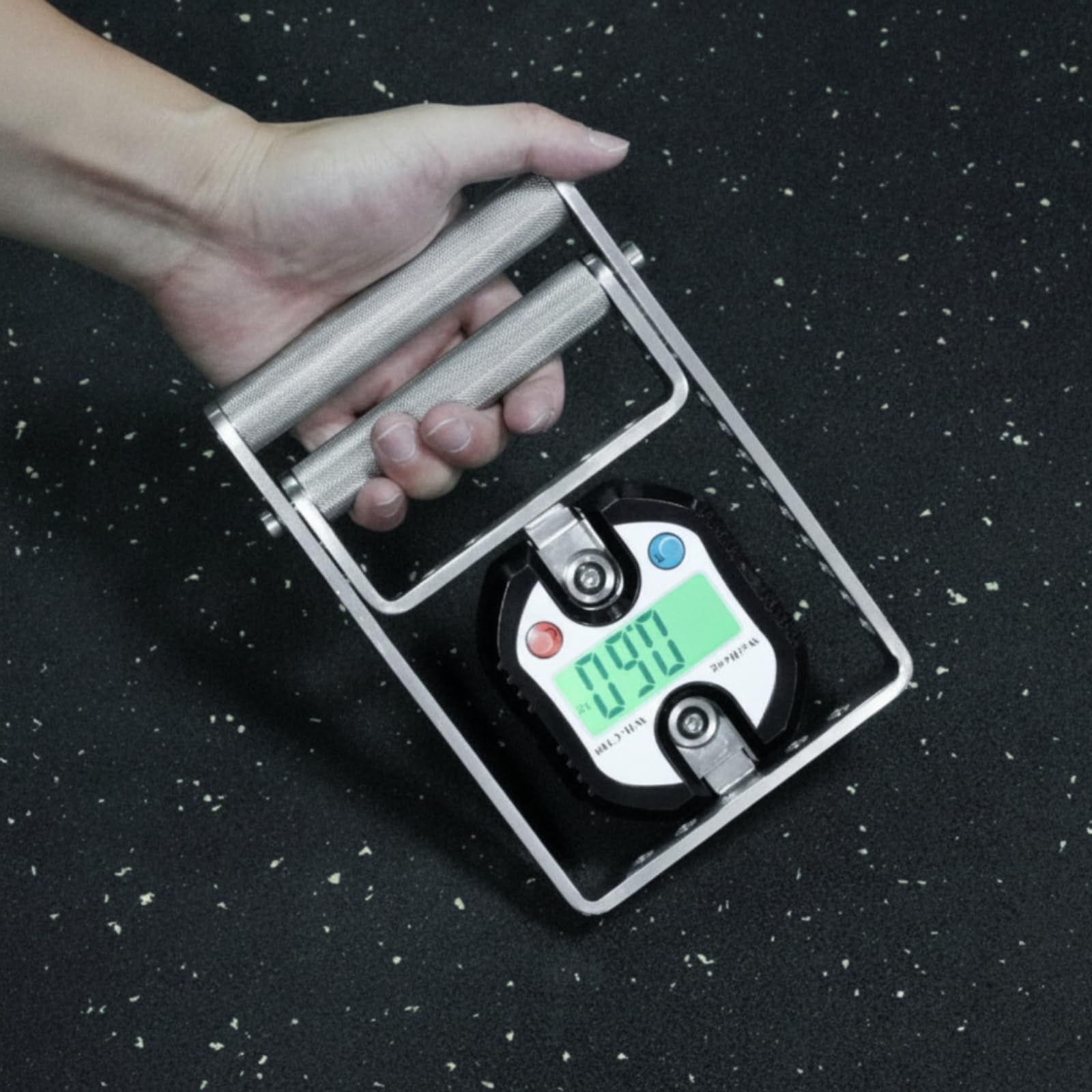 Medidor Electrónico de Fuerza de Agarre con Marco de Acero Inoxidable y Lectura Clara para Entrenamiento de Mano y Dedos Adecuado para Oficina y Viaje