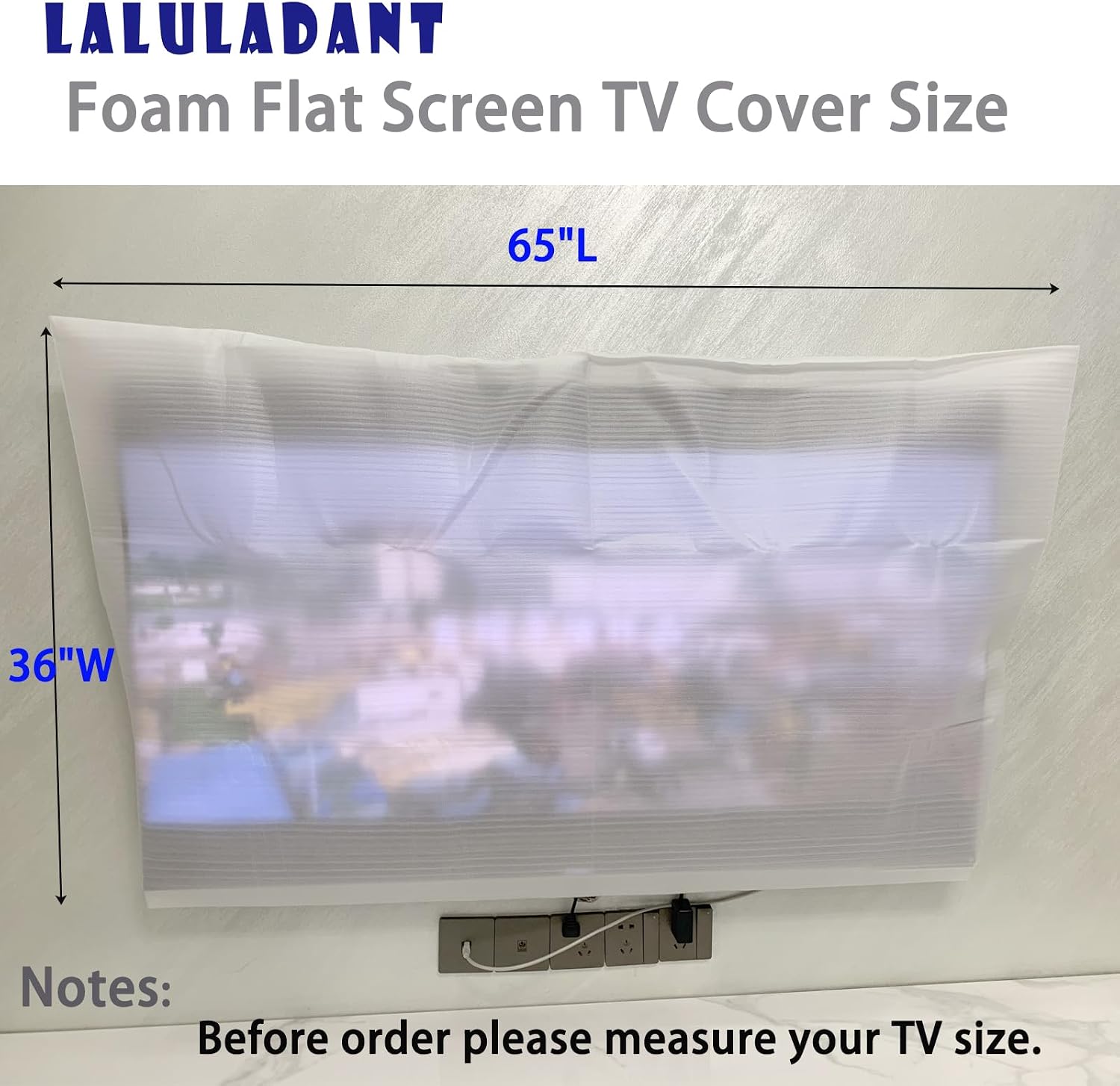 2 Pack Foam Flat Screen TV Cover Fits Up to 36" H x 65" W Flat Screen TV,Fits Up to 60-65 Inch TV,for TV Protection During House Moving or Renovation, Storage