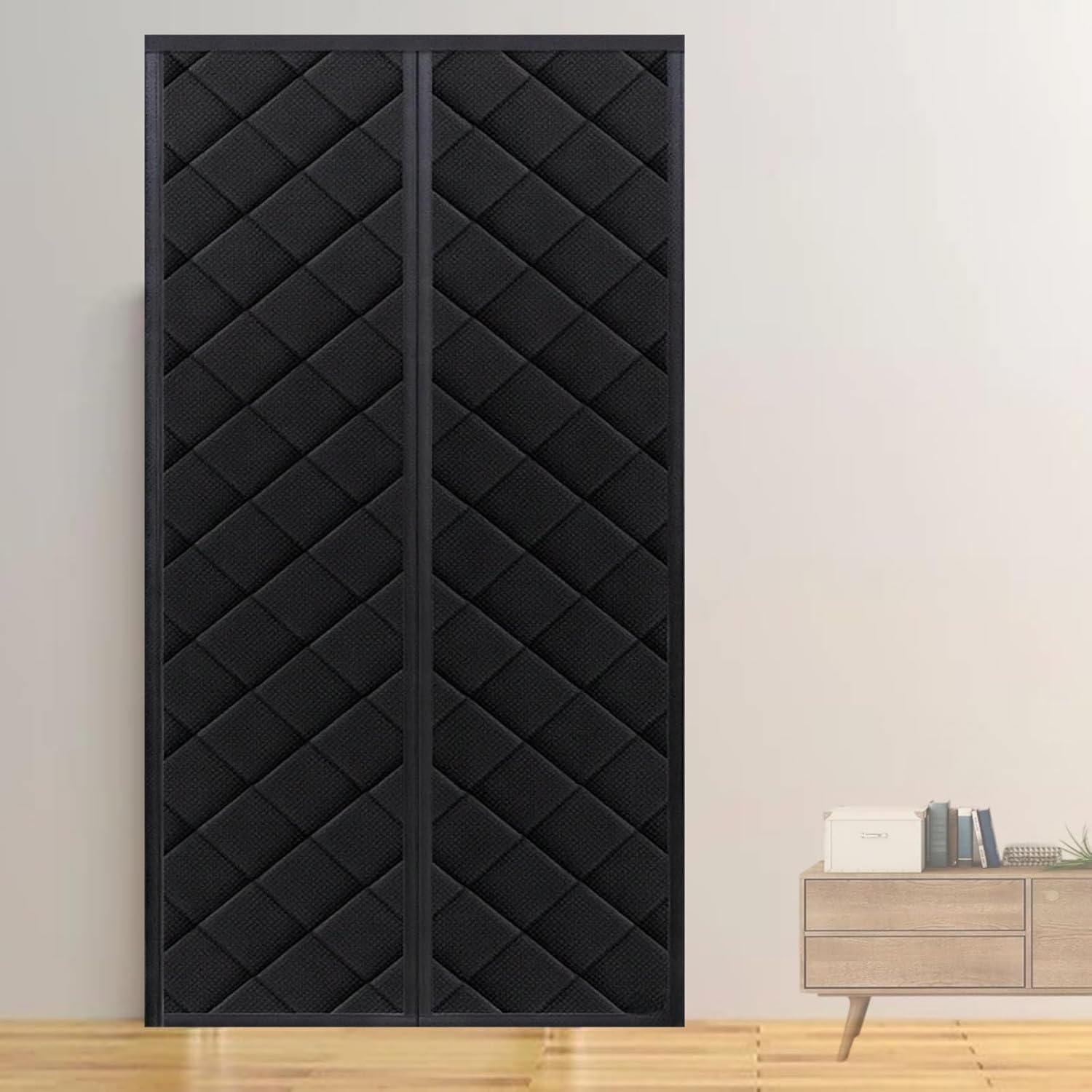 断熱カーテン 自動閉鎖 保温 マグネット式 ドア用 玄関用 防音 極厚 防寒 綿カーテンパネル 断熱 厚手 防風 防水 省エネ 簡単