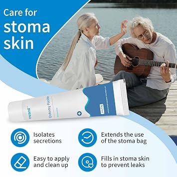 Stoma Skin Barrier Ostomy Paste - Protective Ostomy Skin Barrier Supplies - Stoma Adhesive Skin Protectant Paste - Ostomy Skin Barrier Paste, 2 oz