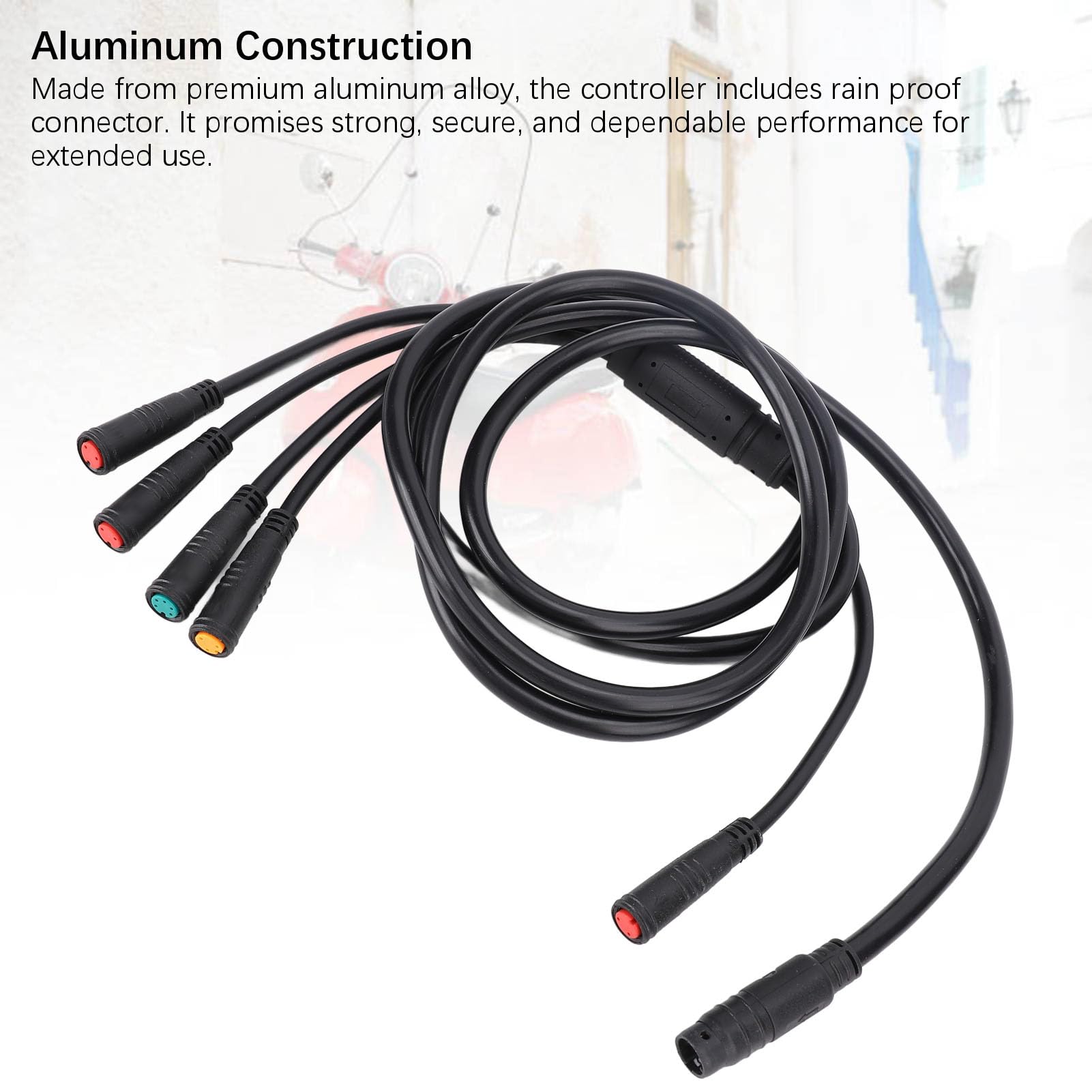 Jiawu Kontroler Sinusoidalny 30A 36V 48V 1000W Regulator Prędkości Silnika Elektrycznego Roweru, Odporny na Deszcz ze Stopu Aluminium z Kablem 5 w 1 do Akcesoriów do Modyfikacji Rowerów Górskich