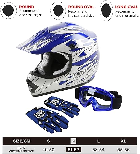Miniatura 3 de SLMOTO - Casco DOT de motocross para niños y jóvenes, casco de motociclismo de calle, casco de motocicleta ATV, casco, goggles y guantes Negro