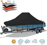 Vista 1 de Solim Cubierta para Barco de Consola Central, 16'-18.5' 1300D Impermeable PU Resistente Remolcable para Barco de Consola Central, Lona de Poliéster