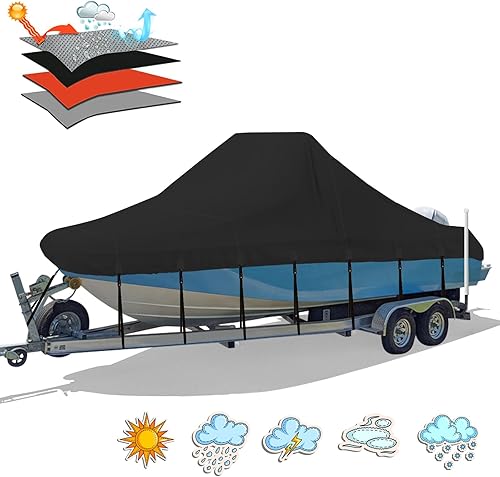 Miniatura 7 de Funda para consola central, 20-22 pies, impermeable, 900D, poliuretano resistente, grado marino, cubierta de lancha para consola central, lona de