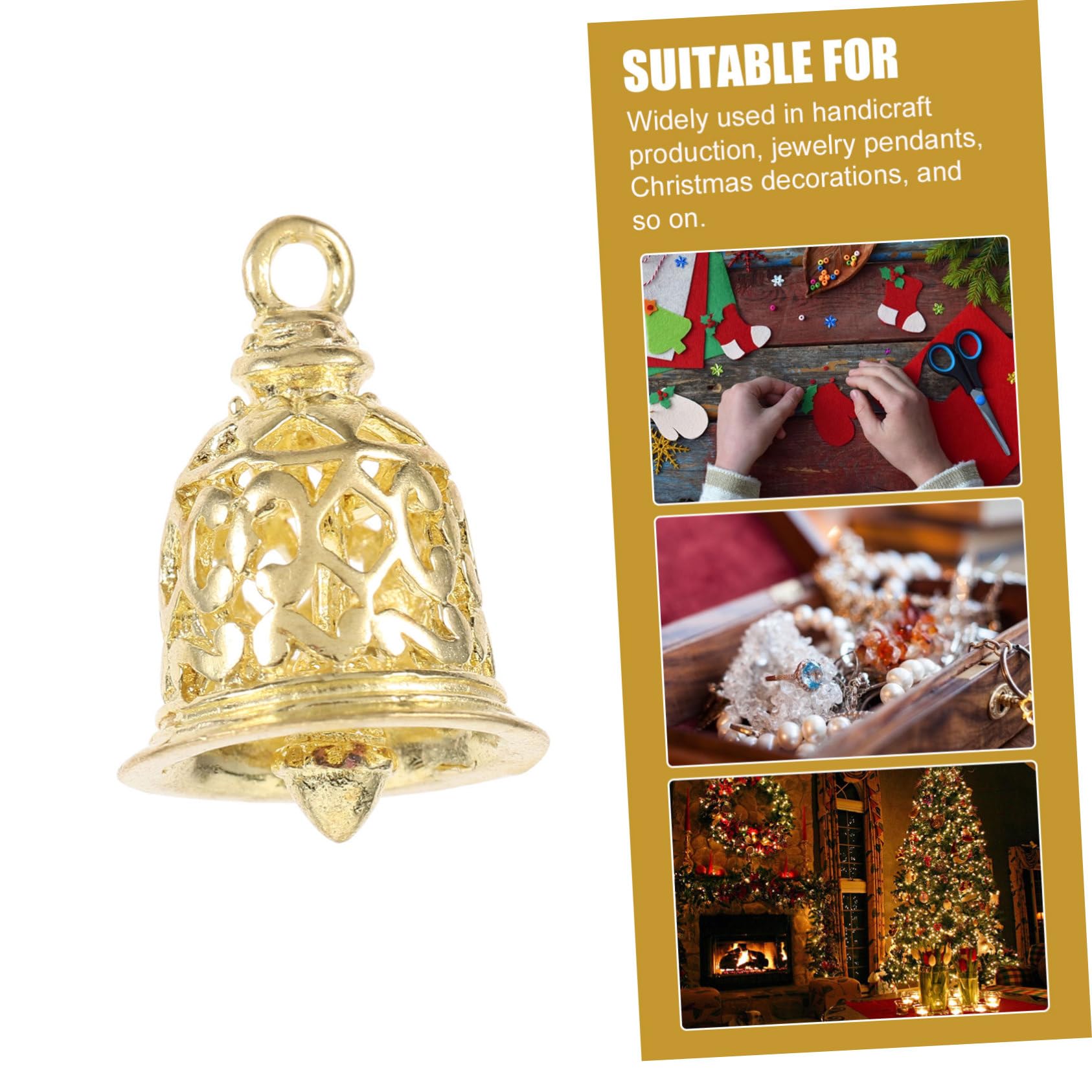 SHINEOFI 50pezzi Campane Decorative Ottone Dorato per Accessori Moda e Decorazioni Fai da Te Pendenti per Borse e Articoli Creativi