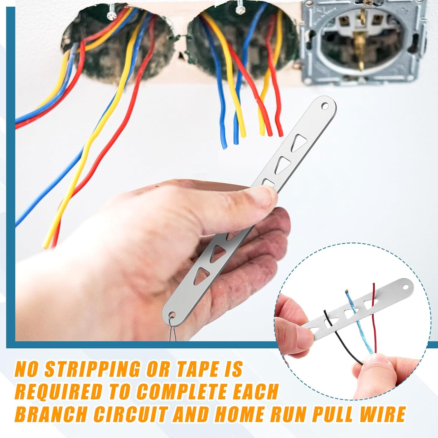 Gisafai 4 Pcs Wire Pulling Tools Circuit Size Pulling Head Pulling Head Cable Puller Tool Circuit Size Wire Pulling Grip Circuit for Wire Fish Tape String Rope Conduit Pulling Tools Device - Image 4