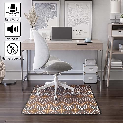 Miniatura 6 de Tapete para silla de oficina resistente para alfombra y piso de madera dura, tapete bohemio para silla de escritorio, 36 x 48 pulgadas, tapete de