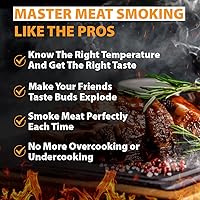 Vista 5 de Mejor versión mejorada de la guía de ahumado de carne imán, carnes más populares (46) y sabores de madera con texto más grande, Pitmaster