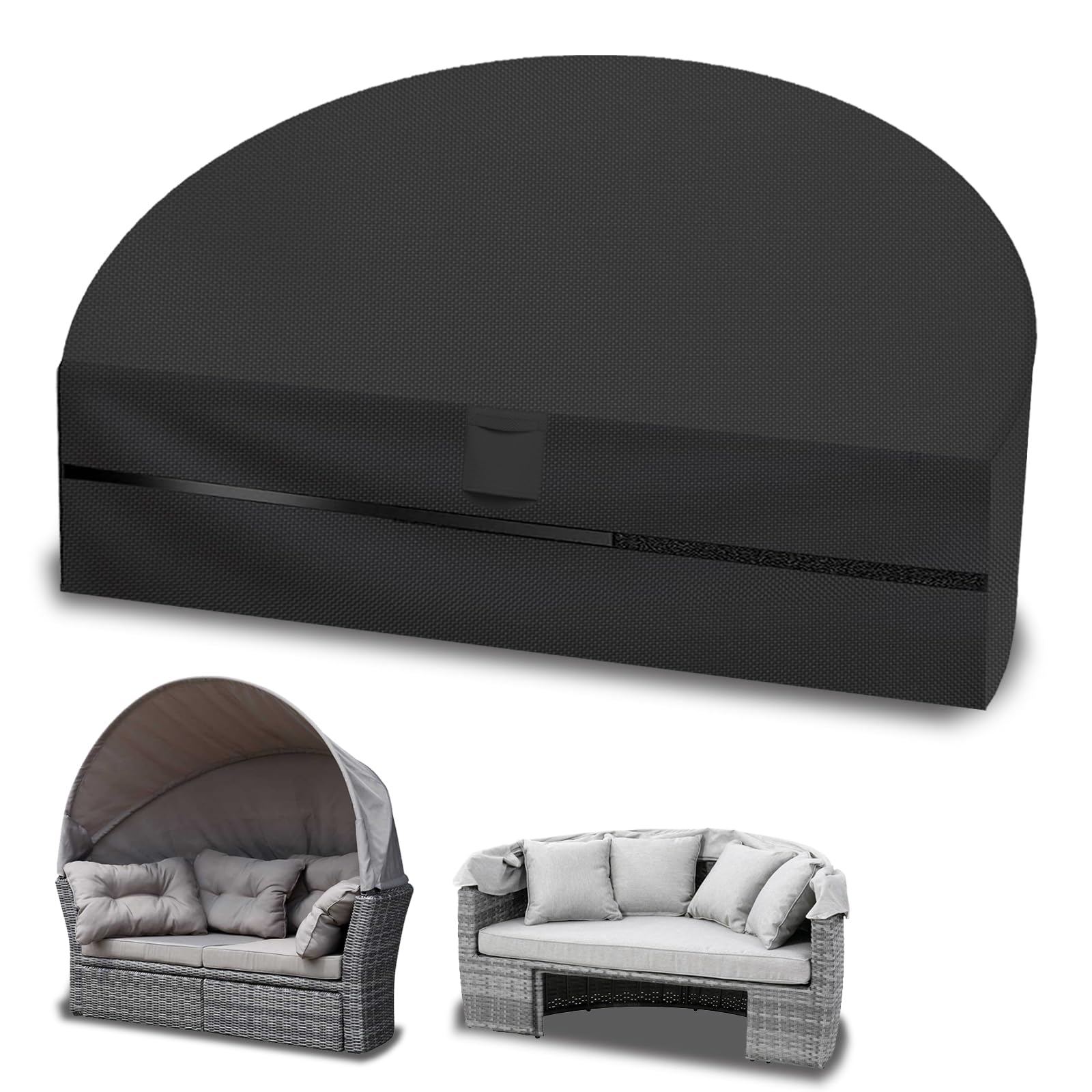 Housse canapé lit 235x84x100cm Lametta bâche étanche 600D Oxford