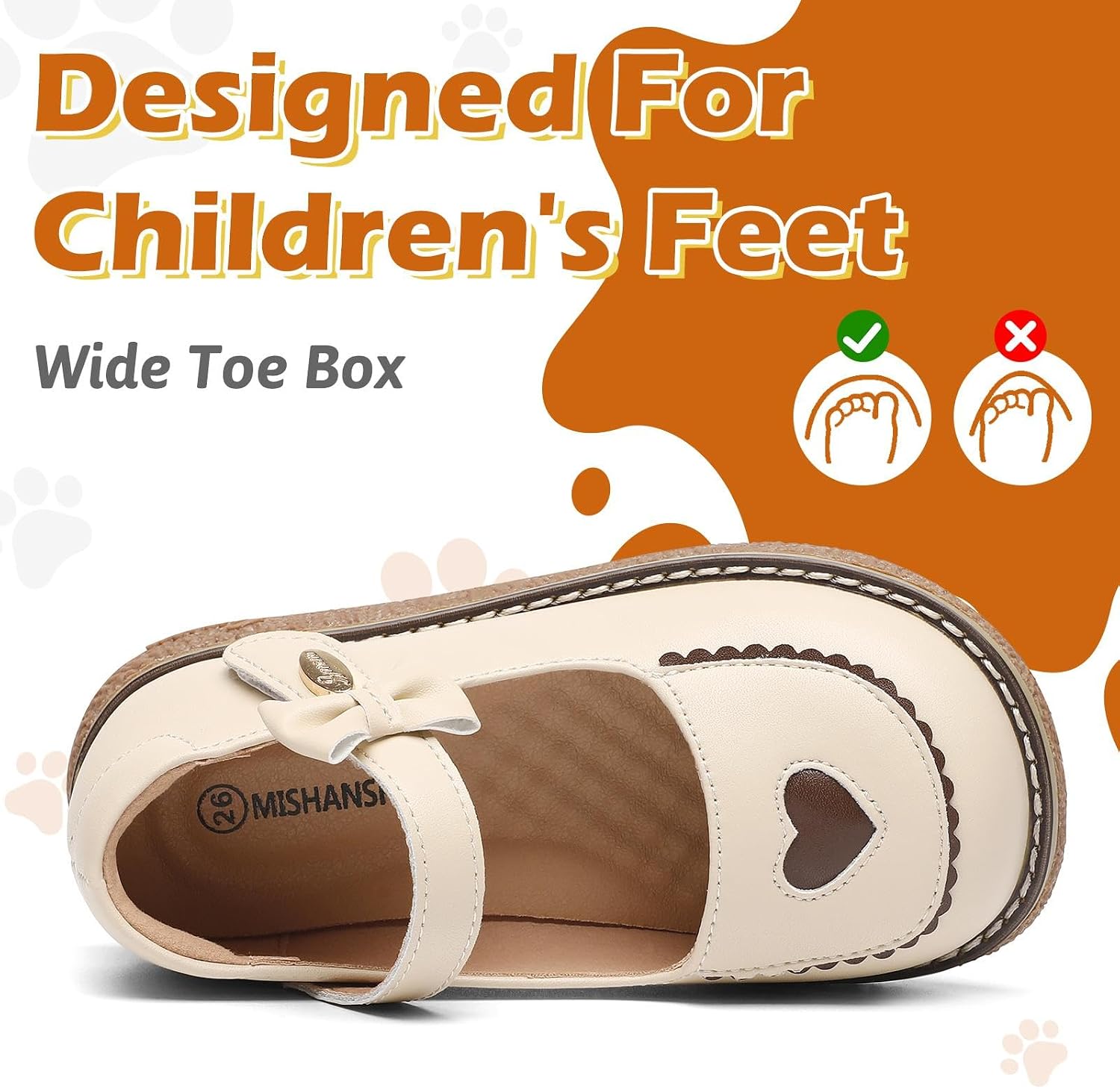 Mishansha Toddler Mary Jane Flats Little Girls Flower Dress Shoes for Wedding Party School