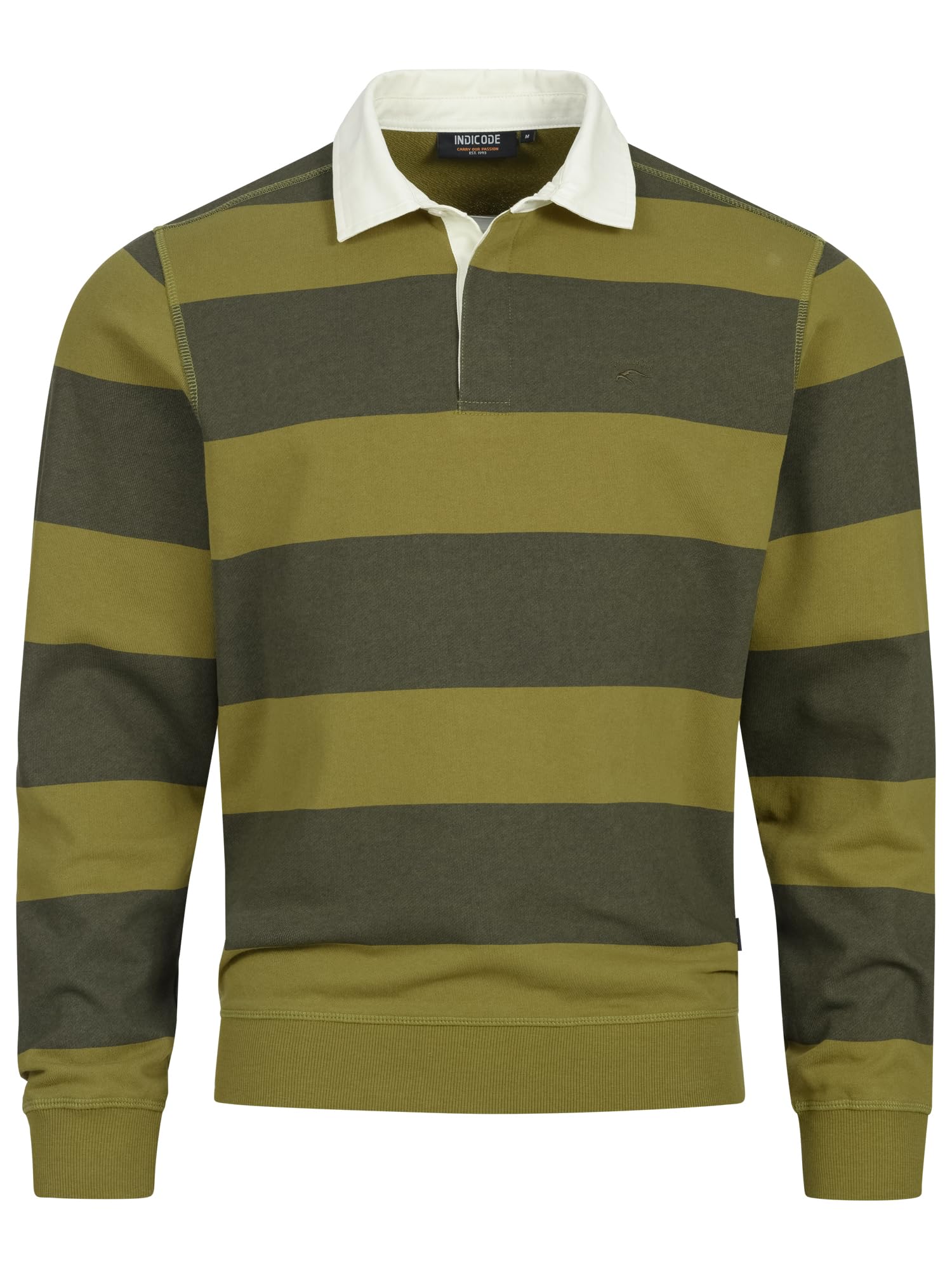 Indicode Herren INDinaro gestreiftes Langarmshirt aus 100% Baumwolle | Klassisches Streifenshirt für Alltag und Freizeit, Baumwollshirt, Longsleeve, Freizeitshirt, Langarmoberteil für Männer