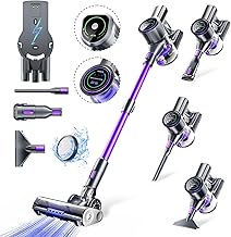 P40 Cordless Broom Vacuum Cleaner, 80000Pa Cordless Vacuum Cleaner, 1.3L 8 in 1 with 2 Touch Screen, for Home Floors Carpets Pet Hair Sofa Cars