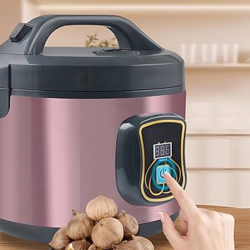 3L Black Garlic Fermenter, Fully Automatic Smart Home Black Garlic Pot, Electric Garlics Smart Fermentation Machine with 2-tier Garlic Rack, 5h Power Off Memory, for Black Garlic, Yogurt, Sweet Rice
