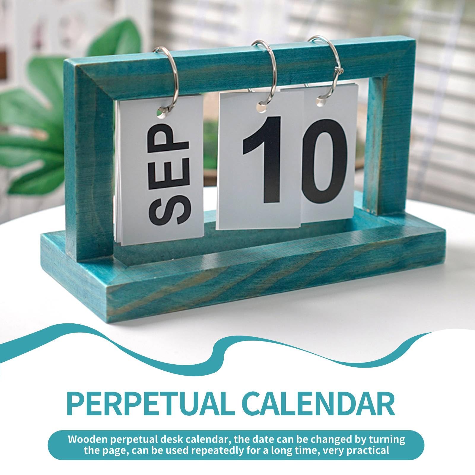 Amazon.com: Perpetual Calendar Wooden, Daily Flip Calendar for