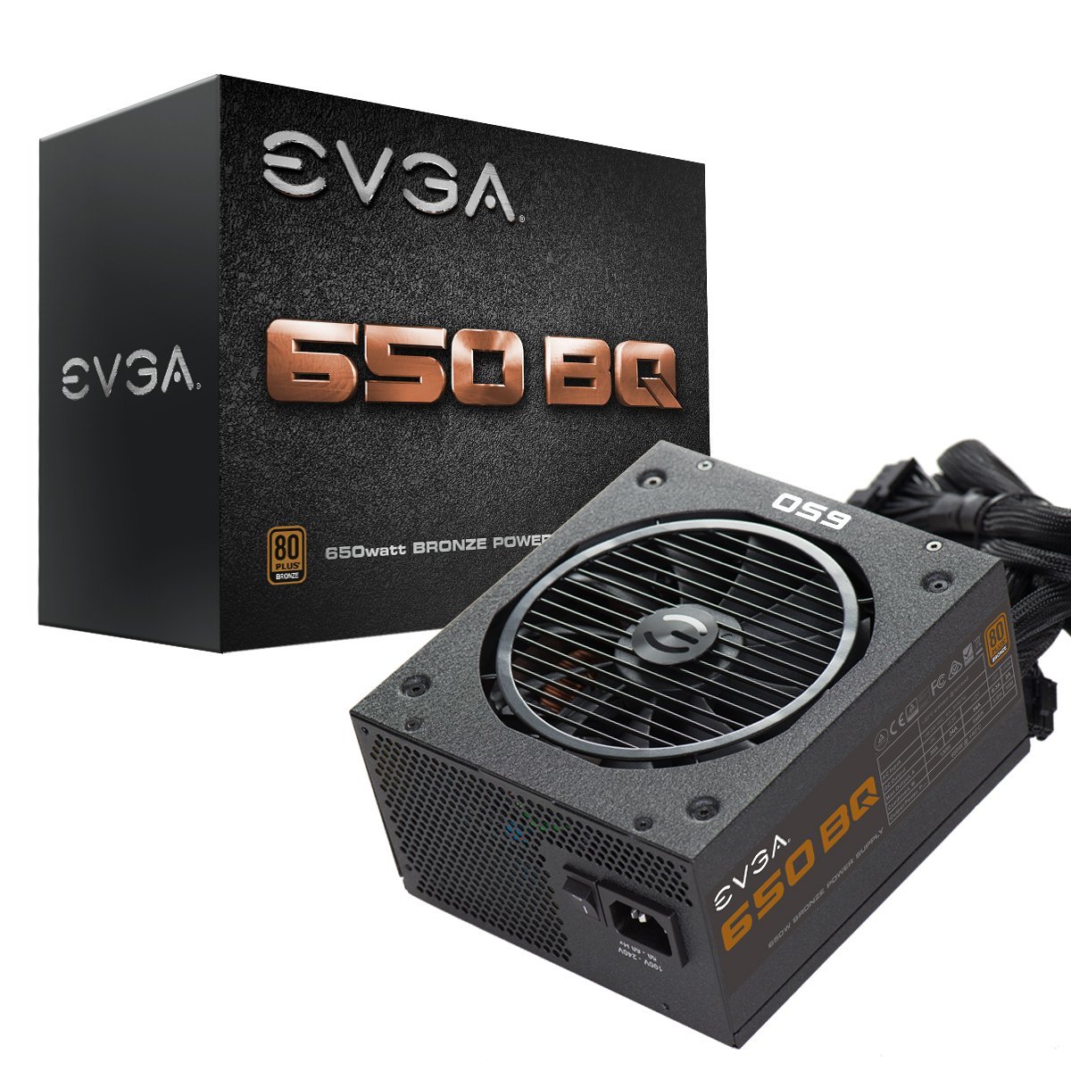 EVGA 650 Bq, 80+ Bronze 650W, Semi Modular, 5 Year Warranty, Includes Free